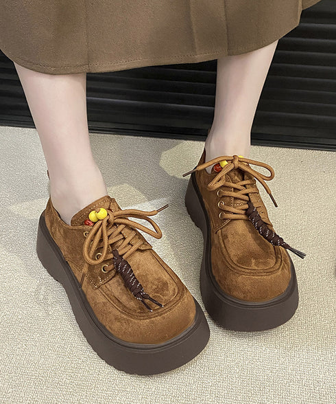厚底ローファー レースアップ 韓国風靴 レディース ボリュームソール 大人可愛い おしゃれ カジュアル 歩きやすい 美脚 通勤通学 オルチャン クラシックくつ 99GYXC-140