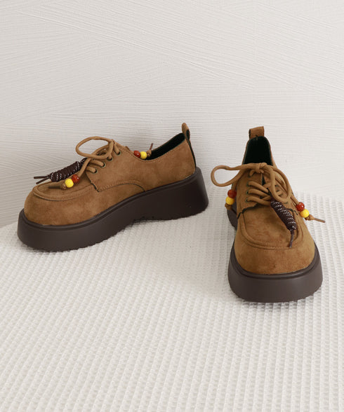 厚底ローファー レースアップ 韓国風靴 レディース ボリュームソール 大人可愛い おしゃれ カジュアル 歩きやすい 美脚 通勤通学 オルチャン クラシックくつ 99GYXC-140