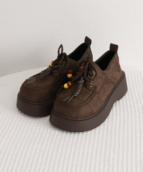 厚底ローファー レースアップ 韓国風靴 レディース ボリュームソール 大人可愛い おしゃれ カジュアル 歩きやすい 美脚 通勤通学 オルチャン クラシックくつ 99GYXC-140