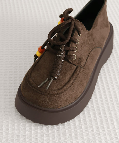 厚底ローファー レースアップ 韓国風靴 レディース ボリュームソール 大人可愛い おしゃれ カジュアル 歩きやすい 美脚 通勤通学 オルチャン クラシックくつ 99GYXC-140