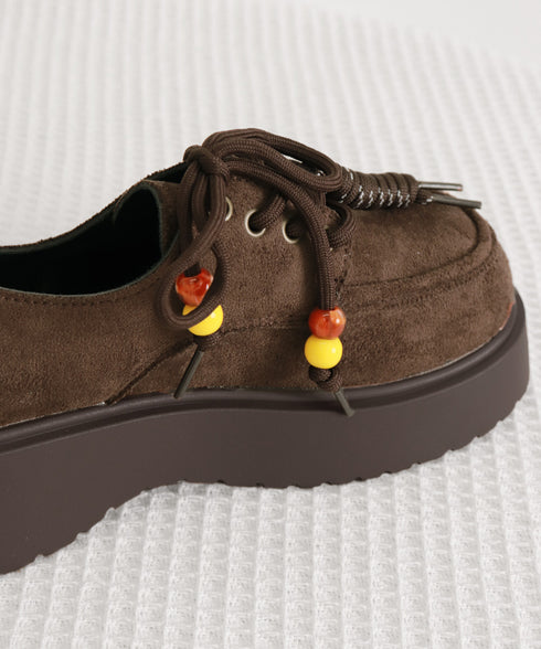 厚底ローファー レースアップ 韓国風靴 レディース ボリュームソール 大人可愛い おしゃれ カジュアル 歩きやすい 美脚 通勤通学 オルチャン クラシックくつ 99GYXC-140