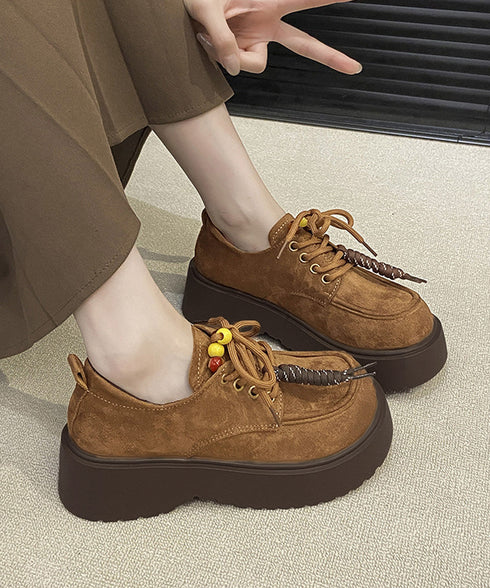 厚底ローファー レースアップ 韓国風靴 レディース ボリュームソール 大人可愛い おしゃれ カジュアル 歩きやすい 美脚 通勤通学 オルチャン クラシックくつ 99GYXC-140