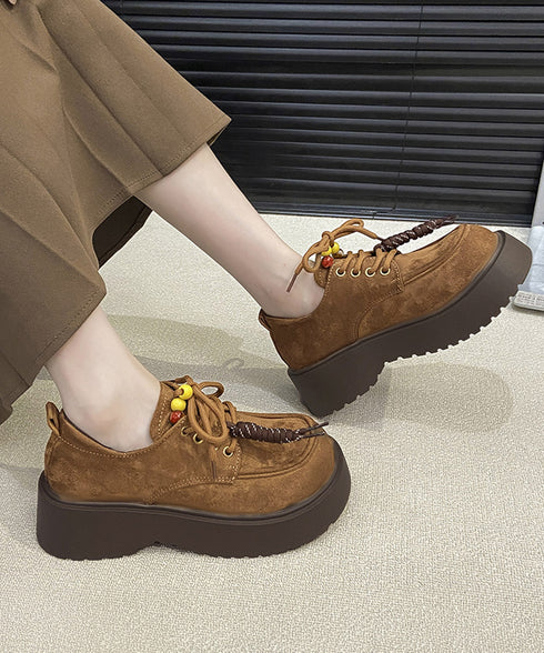 厚底ローファー レースアップ 韓国風靴 レディース ボリュームソール 大人可愛い おしゃれ カジュアル 歩きやすい 美脚 通勤通学 オルチャン クラシックくつ 99GYXC-140