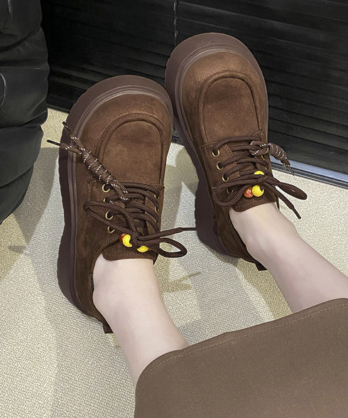 厚底ローファー レースアップ 韓国風靴 レディース ボリュームソール 大人可愛い おしゃれ カジュアル 歩きやすい 美脚 通勤通学 オルチャン クラシックくつ 99GYXC-140