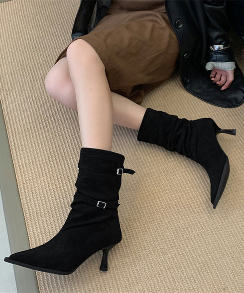 ポインテッドトゥ ブーツ ショートブーツ レディース ミドルブーツ 美脚ブーツ カジュアル 通勤オフィス おしゃれ フェミニン 歩きやすい 春秋冬 旅行 99GYXC-143