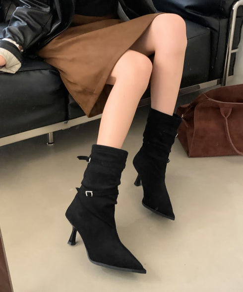 ポインテッドトゥ ブーツ ショートブーツ レディース ミドルブーツ 美脚ブーツ カジュアル 通勤オフィス おしゃれ フェミニン 歩きやすい 春秋冬 旅行 99GYXC-143