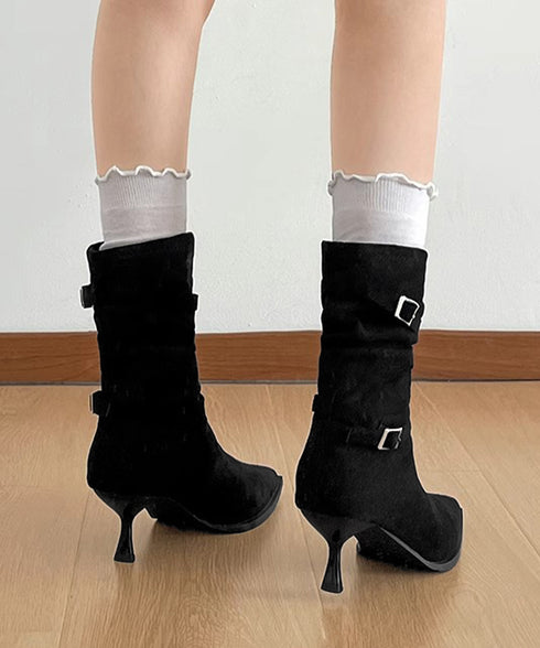 ポインテッドトゥ ブーツ ショートブーツ レディース ミドルブーツ 美脚ブーツ カジュアル 通勤オフィス おしゃれ フェミニン 歩きやすい 春秋冬 旅行 99GYXC-143