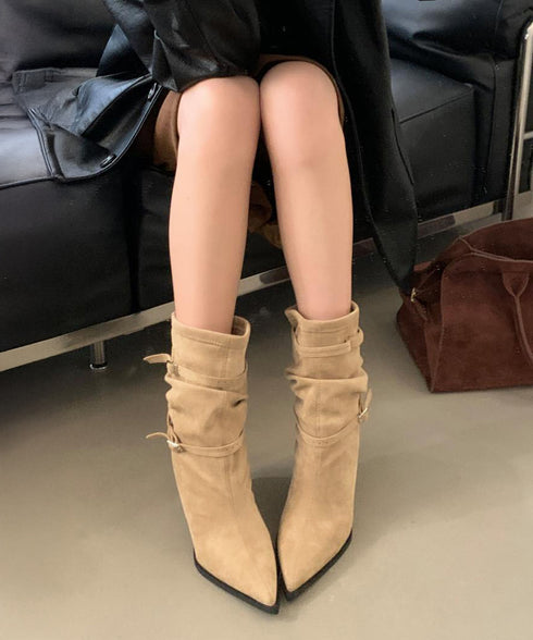 ポインテッドトゥ ブーツ ショートブーツ レディース ミドルブーツ 美脚ブーツ カジュアル 通勤オフィス おしゃれ フェミニン 歩きやすい 春秋冬 旅行 99GYXC-143