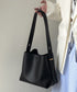 ショルダーバッグ 黒 無地 トートバッグ PUレザーかばん 大人可愛い おしゃれ オフィスカジュアル クラシック 合皮鞄 上品 通勤通学バッグ 春秋夏冬 旅行 99HBPJ-001