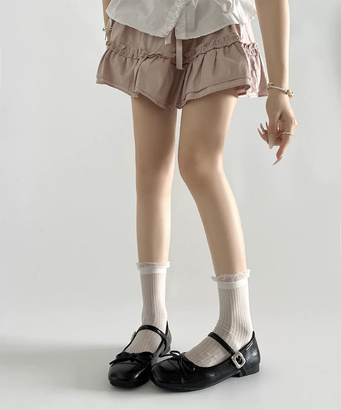ストラップパンプス リボン レディース バレエシューズ ラウンドトゥ 美脚 歩きやすい オフィスカジュアル 通勤 きれいめ 大人可愛い フェミニン 99HBXY-001