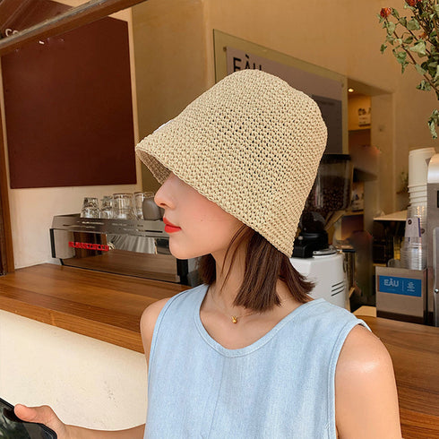 麦わら帽子 ストローハット レディース 韓国帽子 バケットハット おりたたみ 紫外線 日焼け対策 春夏 ナチュラル 小顔 韓国 夏海 アウトドア おしゃれハット 99HFZZ-002