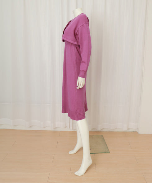 ニットセットアップ レディース2点セット カーディガン ワンピース キャミソールドレス ショート丈 ボタン セーター 着やせ セクシー 大人 お洒落 オルチャン 99HQB-001