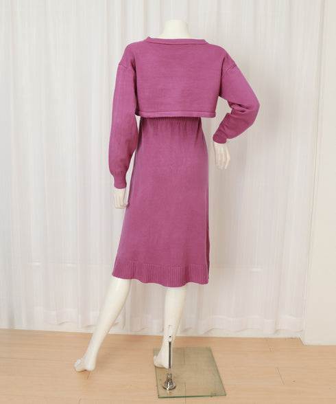 ニットセットアップ レディース2点セット カーディガン ワンピース キャミソールドレス ショート丈 ボタン セーター 着やせ セクシー 大人 お洒落 オルチャン 99HQB-001