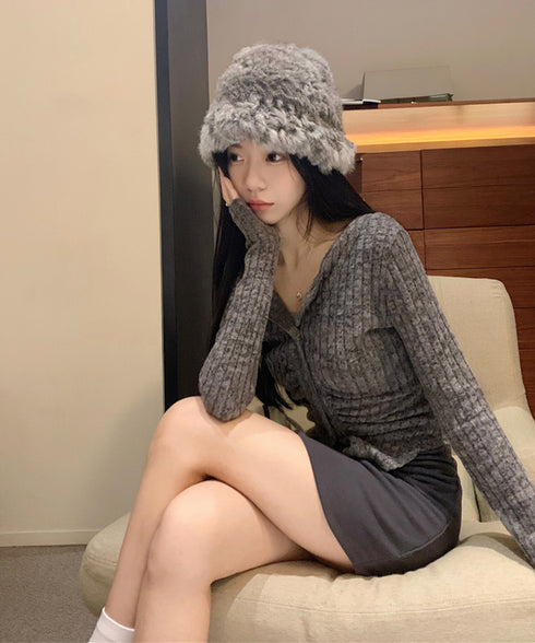 カーディガン vネック レディース韓国風 ニットトップス 前開き 編み フィット感 無地 セクシー 大人 可愛い おしゃれ 着やせ オルチャン 99HTBH-001