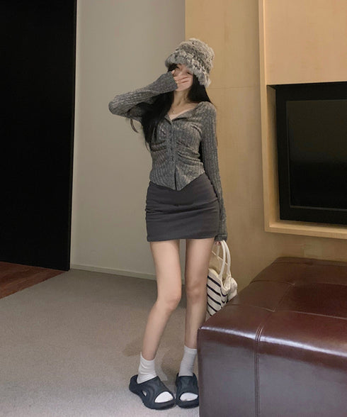 カーディガン vネック レディース韓国風 ニットトップス 前開き 編み フィット感 無地 セクシー 大人 可愛い おしゃれ 着やせ オルチャン 99HTBH-001