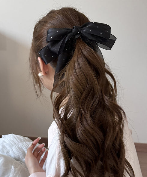 バナナクリップ レディース透け感キラキラ ヘアクリップヘアアクセサリー スパンコール デート 雑貨グッズ 髪留め かわいい フェミニン まとめ髪 おしゃれ 大人 99HXGY-002