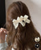 バナナクリップ パールリボン ヘアグッズ レディース ヘアクリップ ヘアアクセサリー おしゃれ 大人女子 まとめ髪 ハーフアップ 夜会巻き髪飾り ヘアアレンジ 99HXGY-007