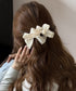 バナナクリップ パールリボン ヘアグッズ レディース ヘアクリップ ヘアアクセサリー おしゃれ 大人女子 まとめ髪 ハーフアップ 夜会巻き髪飾り ヘアアレンジ 99HXGY-007