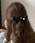 バナナクリップ パールリボン ヘアグッズ レディース ヘアクリップ ヘアアクセサリー おしゃれ 大人女子 まとめ髪 ハーフアップ 夜会巻き髪飾り ヘアアレンジ 99HXGY-007