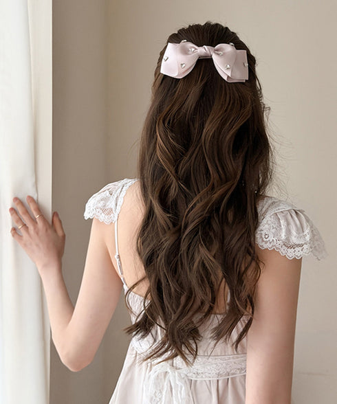 ハートラインストーンバレッタ キラキラ レディース リボンヘアクリップ 髪飾り ヘアアイテム 大人 かわいい エレガント ヘアアレンジ 雑貨 まとめ髪 99HXGY-010