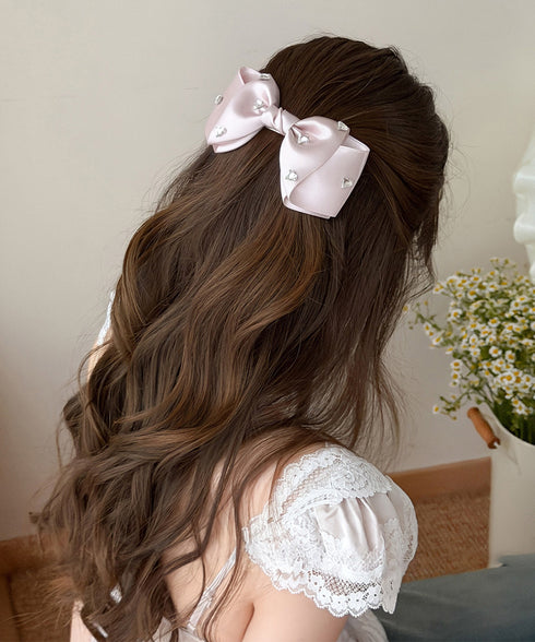 ハートラインストーンバレッタ キラキラ レディース リボンヘアクリップ 髪飾り ヘアアイテム 大人 かわいい エレガント ヘアアレンジ 雑貨 まとめ髪 99HXGY-010