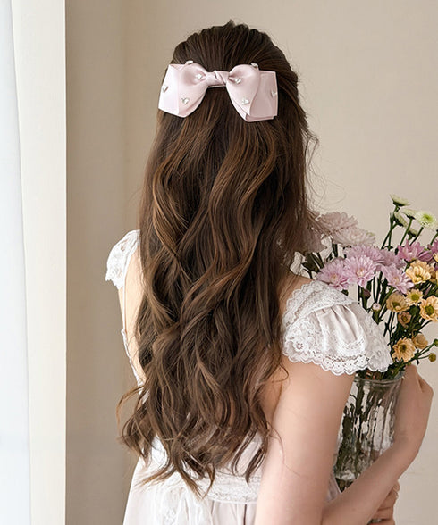 ハートラインストーンバレッタ キラキラ レディース リボンヘアクリップ 髪飾り ヘアアイテム 大人 かわいい エレガント ヘアアレンジ 雑貨 まとめ髪 99HXGY-010