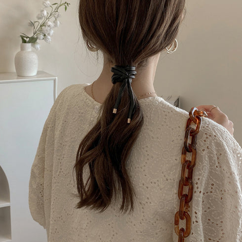 ワイヤー ヘアアレンジ レディース 韓国 ワイヤーポニー PU メタリック 簡単髪留め 髪飾り お洒落 大人 可愛い オルチャン 誕生日プレゼント エレガント 99HXSP-002