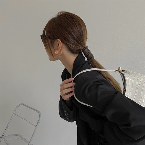 ワイヤー ヘアアレンジ レディース 韓国 ワイヤーポニー PU メタリック 簡単髪留め 髪飾り お洒落 大人 可愛い オルチャン 誕生日プレゼント エレガント 99HXSP-002