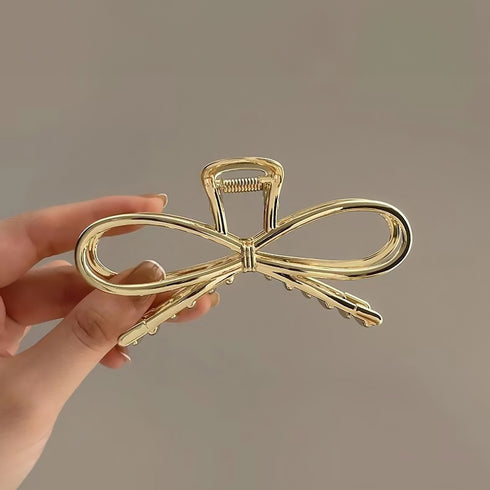 メタルヘアクリップ バンスクリップ 韓国 レディース ヘアアクセサリー シルバー 蝶結び 大人 可愛い おしゃれ 髪飾り オフィス 誕生日 プレゼント 演奏会 99HXSP-005