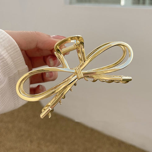 メタルヘアクリップ バンスクリップ 韓国 レディース ヘアアクセサリー シルバー 蝶結び 大人 可愛い おしゃれ 髪飾り オフィス 誕生日 プレゼント 演奏会 99HXSP-005