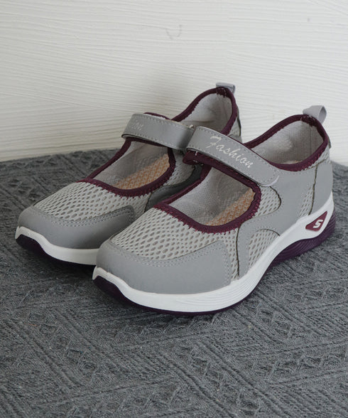 スニーカー 軽量 通気性 コンフォート靴 レディース フラットシューズ ローカット マジックテープ メッシュ シンプル 大人カジュアル 疲れない 通学通勤 旅行 99HYGM-004