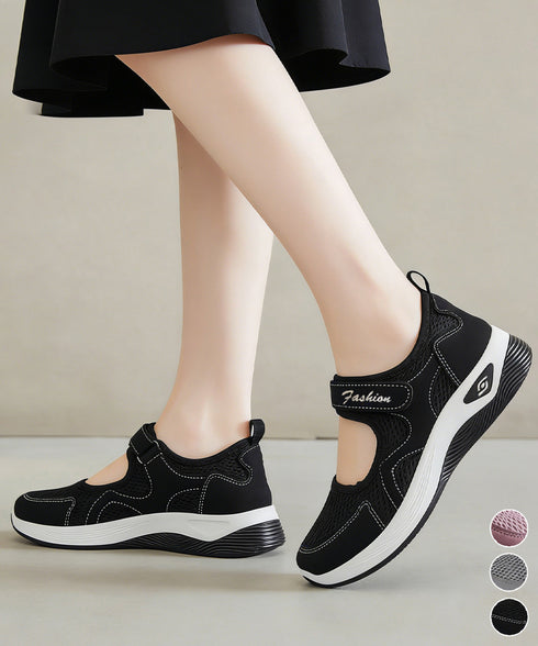 スニーカー 軽量 通気性 コンフォート靴 レディース フラットシューズ ローカット マジックテープ メッシュ シンプル 大人カジュアル 疲れない 通学通勤 旅行 99HYGM-004