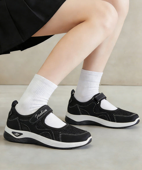 スニーカー 軽量 通気性 コンフォート靴 レディース フラットシューズ ローカット マジックテープ メッシュ シンプル 大人カジュアル 疲れない 通学通勤 旅行 99HYGM-004