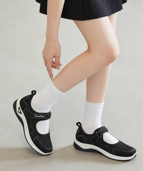 スニーカー 軽量 通気性 コンフォート靴 レディース フラットシューズ ローカット マジックテープ メッシュ シンプル 大人カジュアル 疲れない 通学通勤 旅行 99HYGM-004