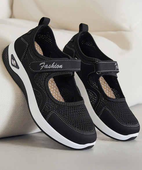 スニーカー 軽量 通気性 コンフォート靴 レディース フラットシューズ ローカット マジックテープ メッシュ シンプル 大人カジュアル 疲れない 通学通勤 旅行 99HYGM-004
