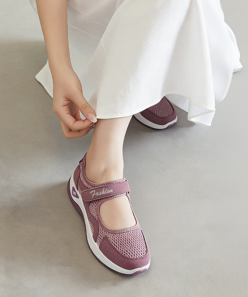 スニーカー 軽量 通気性 コンフォート靴 レディース フラットシューズ ローカット マジックテープ メッシュ シンプル 大人カジュアル 疲れない 通学通勤 旅行 99HYGM-004