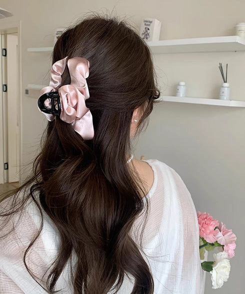 ヘアクリップ バンスクリップ フリル レディース 髪留め 髪飾り まとめ髪 おしゃれ 大人 可愛い オフイスカジュアル ヘアアクセサリー 99HYRY-001