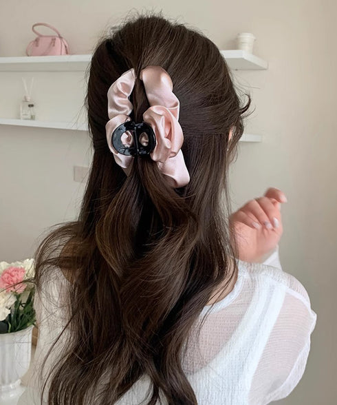 ヘアクリップ バンスクリップ フリル レディース 髪留め 髪飾り まとめ髪 おしゃれ 大人 可愛い オフイスカジュアル ヘアアクセサリー 99HYRY-001