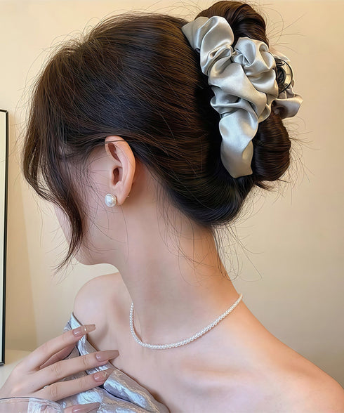 ヘアクリップ バンスクリップ フリル レディース 髪留め 髪飾り まとめ髪 おしゃれ 大人 可愛い オフイスカジュアル ヘアアクセサリー 99HYRY-001