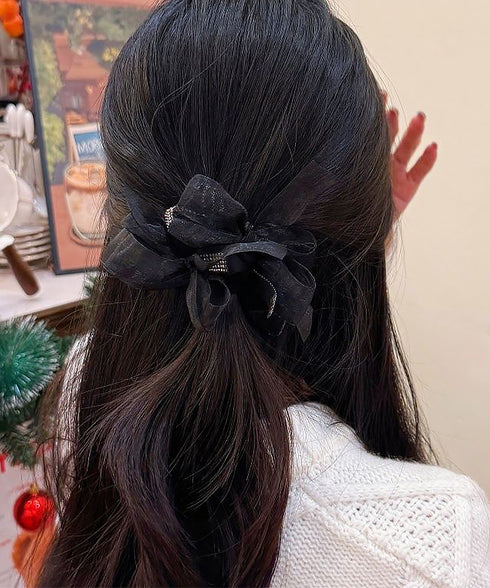 ヘアゴム シュシュ 蝶結び 透け感 レディース ヘアアレンジ 髪留め 髪飾り オルチャン おしゃれ カジュアル 大人っぽい 可愛い お団子 ヘアグッズ 99HYRY-002