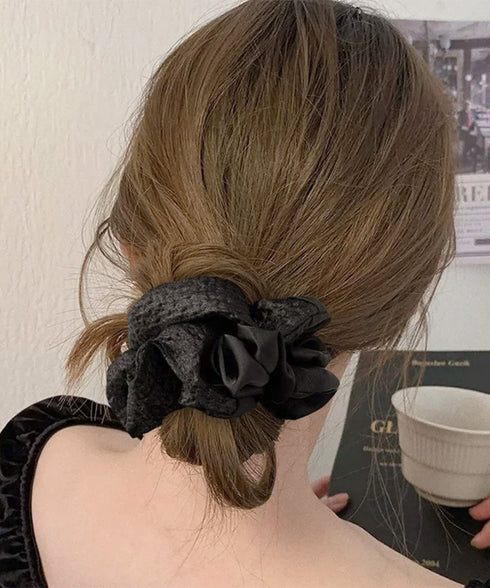 ヘアゴム シュシュ 配色デザイン 韓国風 レディース ヘアアレンジ 髪留め 髪飾り キラキラ サテン オルチャン おしゃれ カジュアル 大人っぽい 可愛い 99HYRY-003
