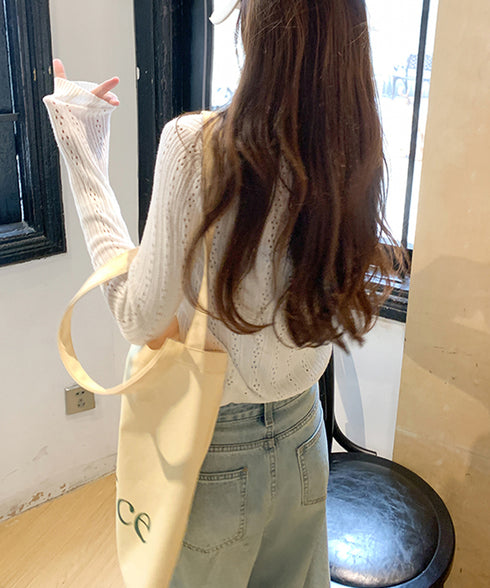 カーディガン 透かし編み レディース 長袖トップス 薄手 無地 セクシー 大人 可愛い おしゃれ 着やせ オルチャン 着回し フェミニン 冷房対策 99HZM-001