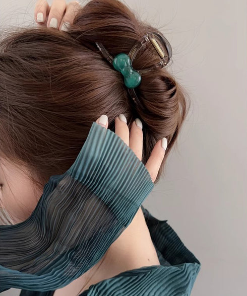 ヘアクリップ レディース リボン 韓国風 ヘアアクセサリー バンスクリップ 髪飾り 髪留め まとめ髪 オルチャン お洒落 大人 かわいい デート 雑貨グッズ 99JXSP-002