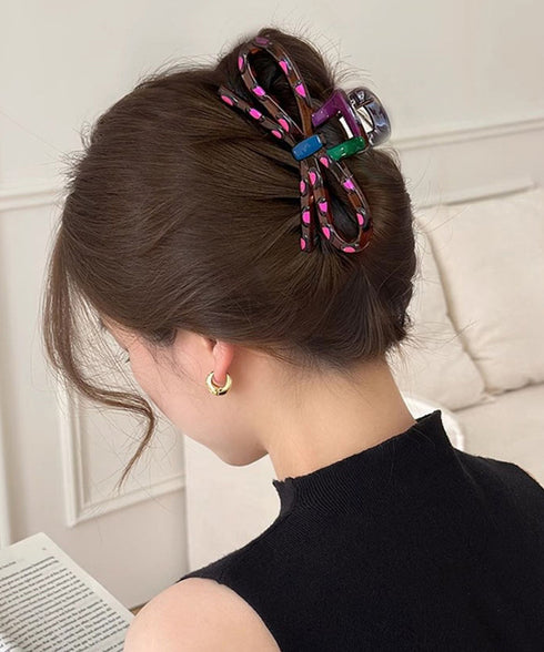 バンスクリップ ドーパミン ヘアクリップ レディース ヘアアクセサリー 髪飾り まとめ髪 ヘアアレンジグッズ おしゃれ 大人可愛い 女子会 髪留め ヘア小物 99JXSP-003