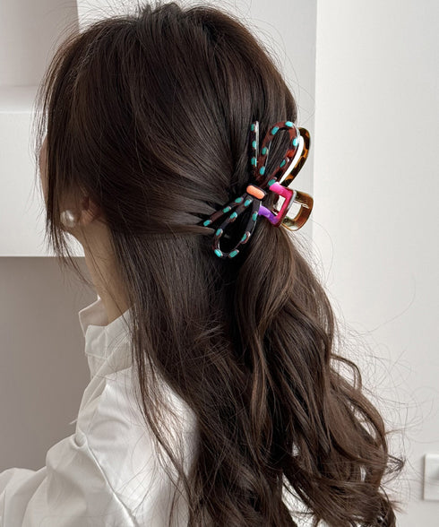 バンスクリップ ドーパミン ヘアクリップ レディース ヘアアクセサリー 髪飾り まとめ髪 ヘアアレンジグッズ おしゃれ 大人可愛い 女子会 髪留め ヘア小物 99JXSP-003