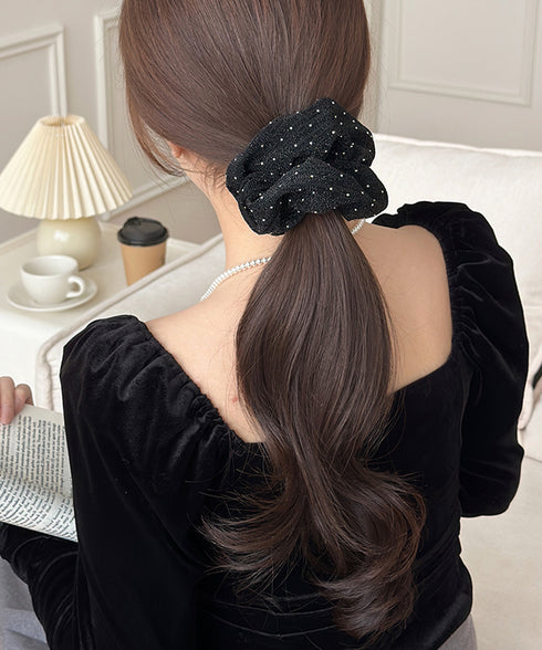 シュシュ ラメ糸 ヘアゴム 韓国風 レディース ヘアアクセサリー 髪飾り オルチャン 大人 可愛い 発表会 女子会 パーティー おしゃれ カジュアル 99JXSP-004