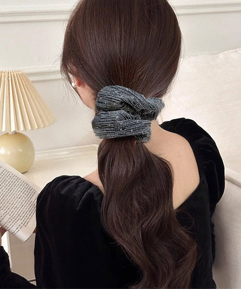 シュシュ ラメ糸 ヘアゴム 韓国風 レディース ヘアアクセサリー 髪飾り オルチャン 大人 可愛い 発表会 女子会 パーティー おしゃれ カジュアル 99JXSP-004