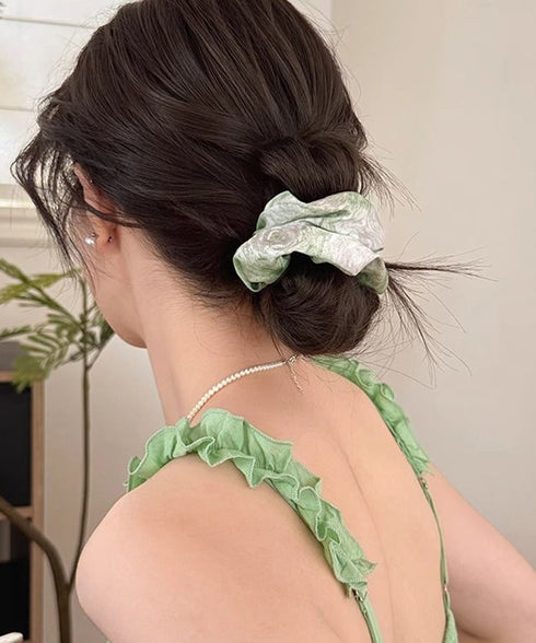 シュシュ マーブル柄 ボリュームヘアゴム レディース ヘアアレンジ 簡単髪留め 髪飾り 可愛い オルチャン おしゃれ 大人 卒業式 入学式 デート 発表会 99JXSP-005