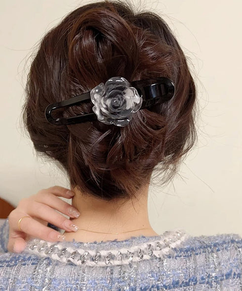 ヘアクリップ バンスクリップ 合成樹脂花 レディース ヘアアクセ 大人 まとめ髪 お洒落 雑貨 髪飾り 髪留め 結婚式 演奏会 可愛い 女子会 韓国ファッション 99JXSP-008