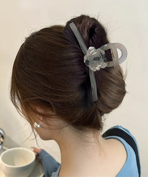 ヘアクリップ バンスクリップ 合成樹脂花 レディース ヘアアクセ 大人 まとめ髪 お洒落 雑貨 髪飾り 髪留め 結婚式 演奏会 可愛い 女子会 韓国ファッション 99JXSP-008